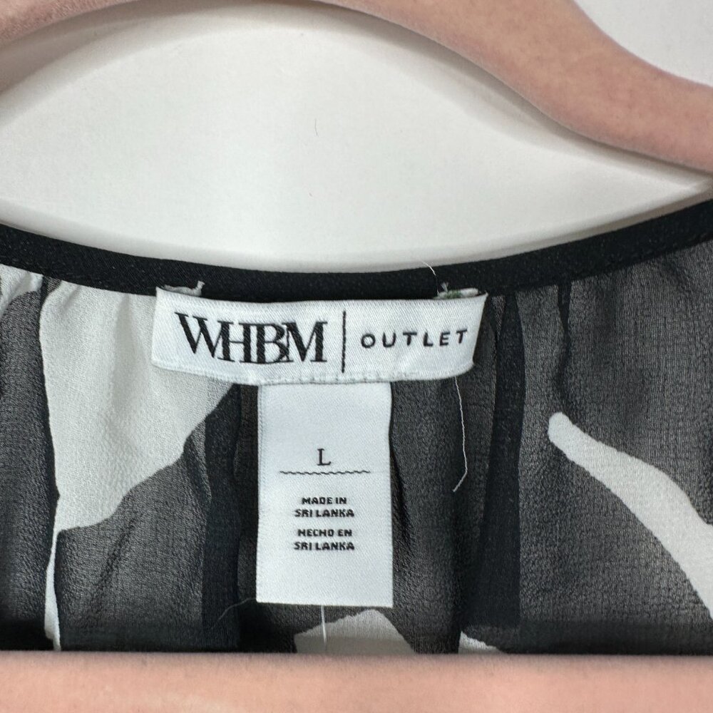 NWT White House Black Market Long Sleeve V-Neck Shirt Abstract Blooms #WHBM31 - Picture 4 of 9